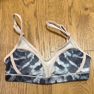 Lululemon Athletica Black and Cream Tie-Dye Bra